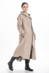 Long nylon coat -  beige