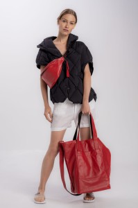 Large bag in red leather