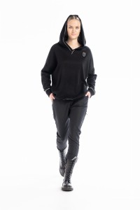 SWETER KRÓTKI czarny z kapturem ForMacan