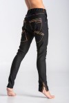 JEANS czarny z wielokolorowymi przeszyciami