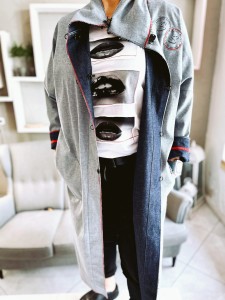 PŁASZCZ JEANS  jasny/ciemny dwustronny