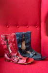 Leather open-toe boots (1)