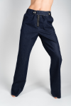 Spodnie jeans proste z szarą nitką