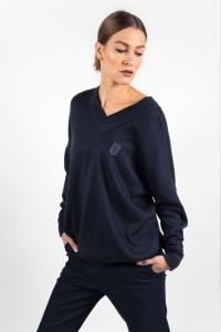 Sweter krótki granatowy