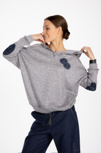 Sweter szary z kapturem