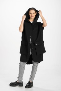 Bluza-płaszcz-kamizelka midi z dzianiny dresowej wersja 2