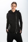 BLUZA DRESOWA czarna z elementami skóry