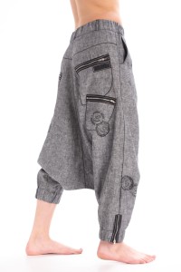Linen divided skirt  grey melange