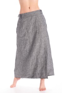 Long linen skirt  grey melange