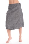 Linen midi skirt  grey melange