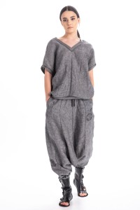Short sleeve sweatshirt - grey melange